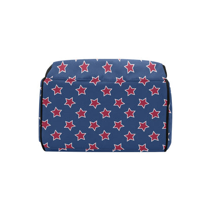 Star Red Blue Print Design LKS301 Diaper Bag Backpack