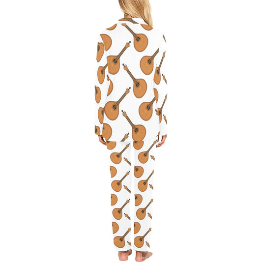 Mandolin Pattern Print Design 01 Women's Long Pajama Set