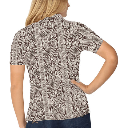 Maori Pattern Print Design 04 Women's Polo Shirt