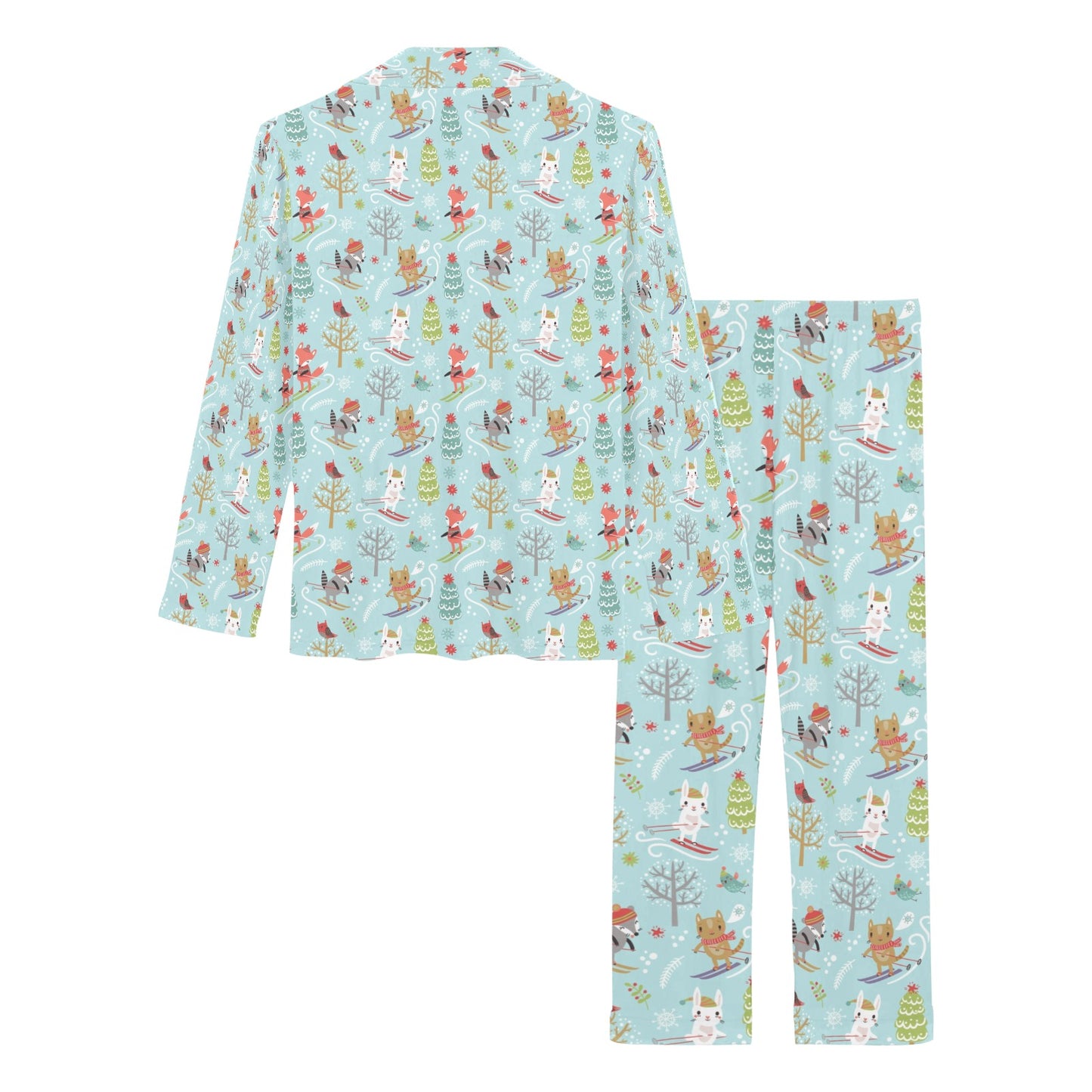 Ski Fox Cute Print Design LKS303 Women's Long Pajama Set