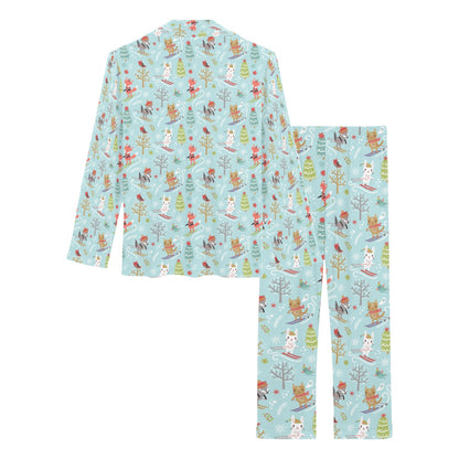 Ski Fox Cute Print Design LKS303 Women's Long Pajama Set