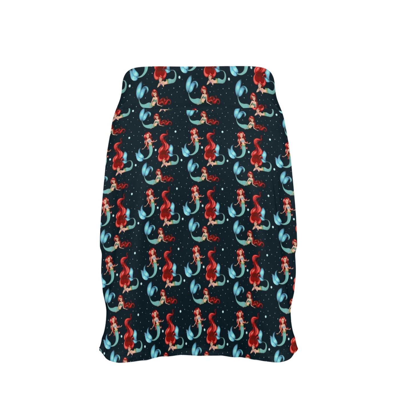 Mermaid Girl Themed Design Print 17" Golf & Pickleball Skort with Pockets