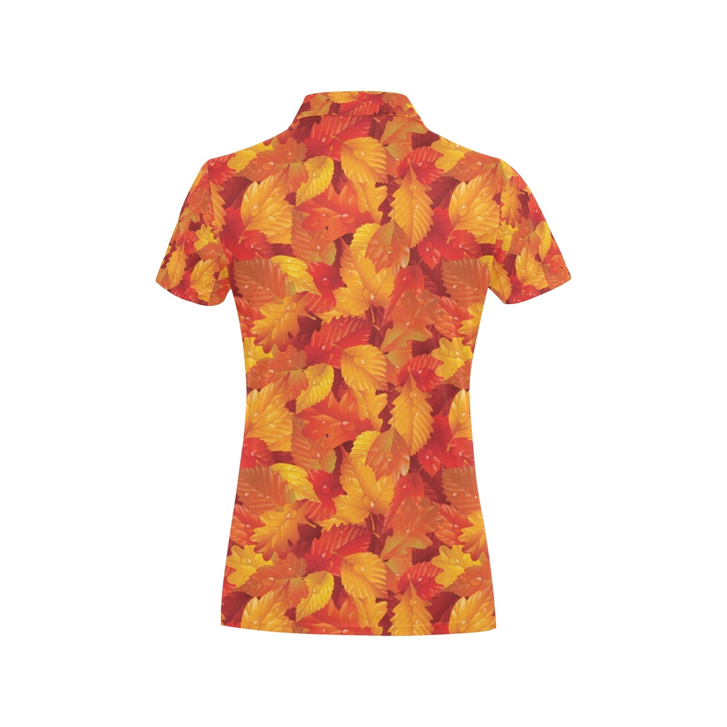 Elm Leave Autum Print Pattern Women's Polo Shirt