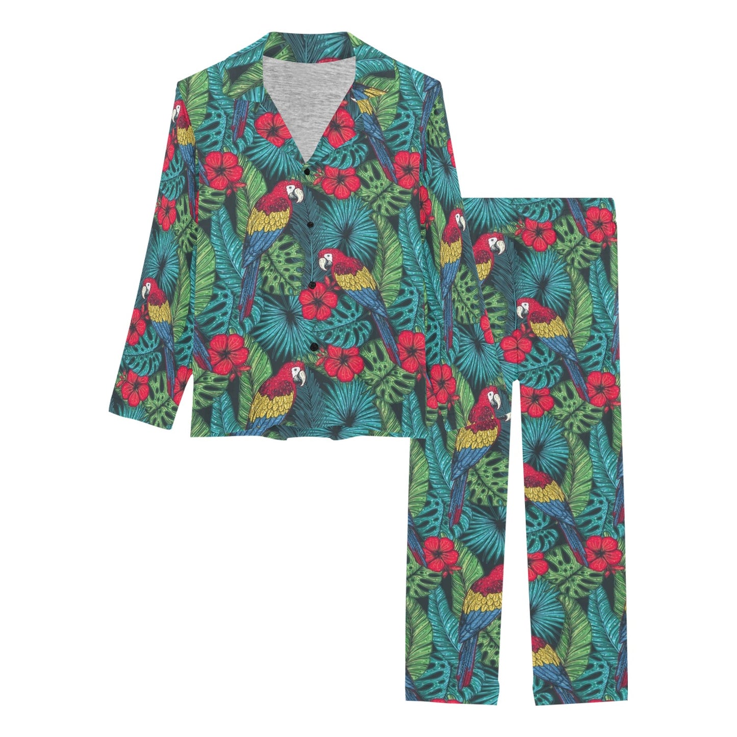Parrot Pattern Print Design A05 Women's Long Pajama Set