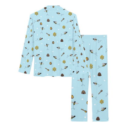 Honey Bee Print Design LKS307 Women's Long Pajama Set