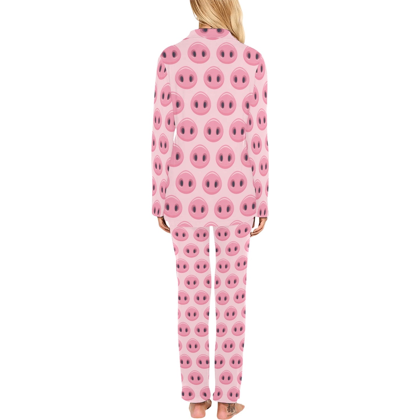 Pig Print Design LKS401 Women's Long Pajama Set