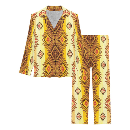 Native Pattern Print Design A09 Women's Long Pajama Set