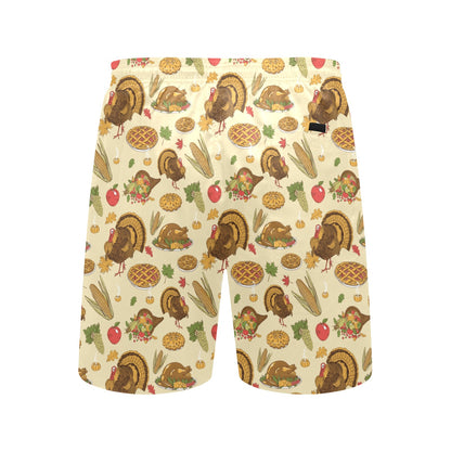 Thanksgiving Print Design LKS302 Men's Swim Trunks Beach Shorts