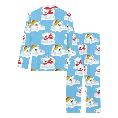 Polar Bear Pattern Print Design PB06 Women's Long Pajama Set