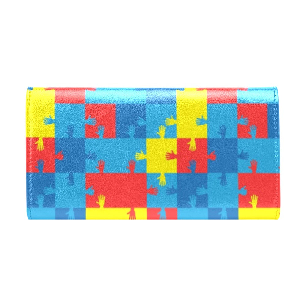 Autism Awareness Design Themed Print Women's Trifold Wallet