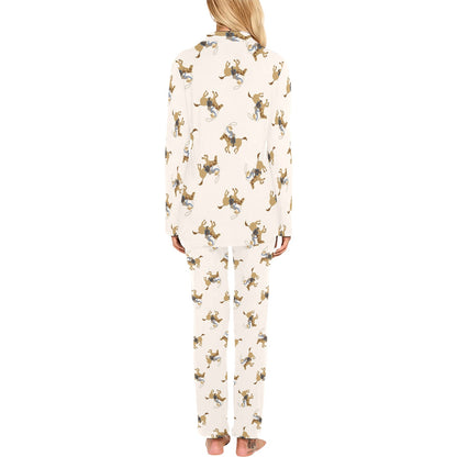 Cowboy Pattern Print Design 01 Women's Long Pajama Set