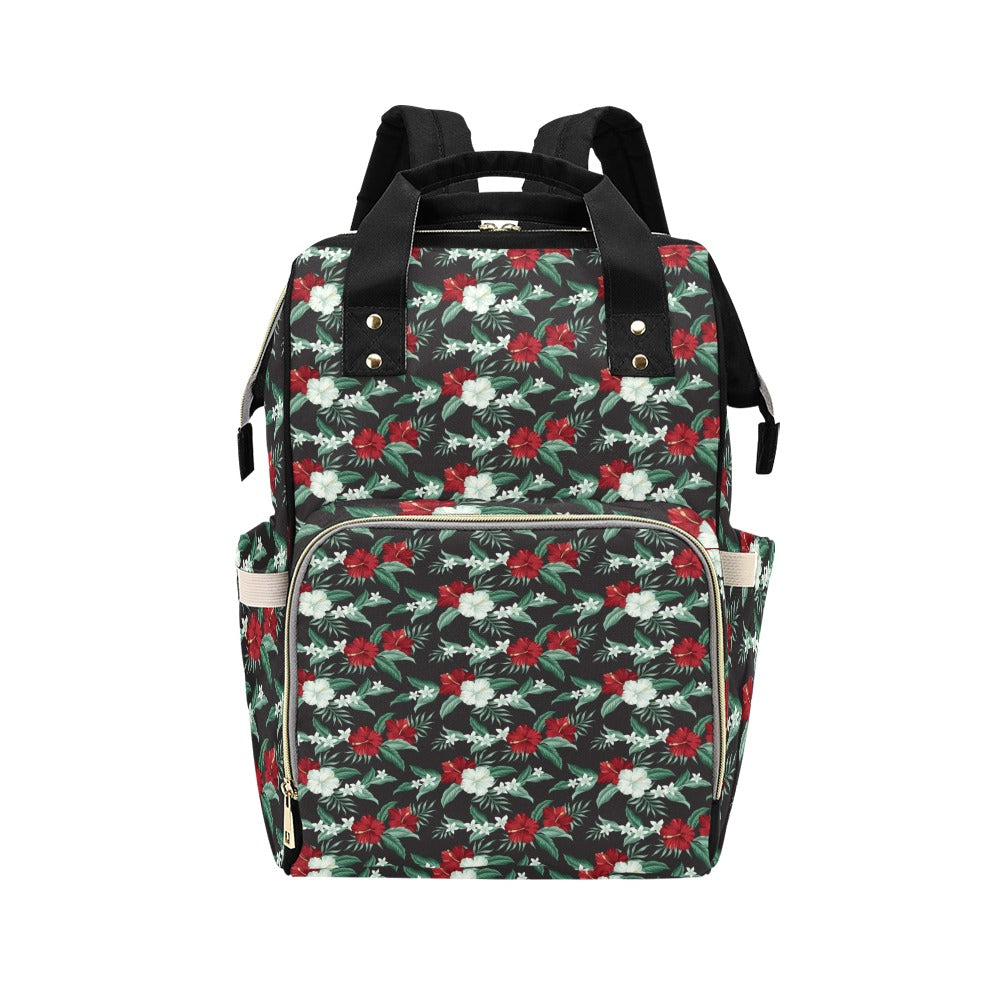 Tropical Flower Print Design LKS303 Diaper Bag Backpack