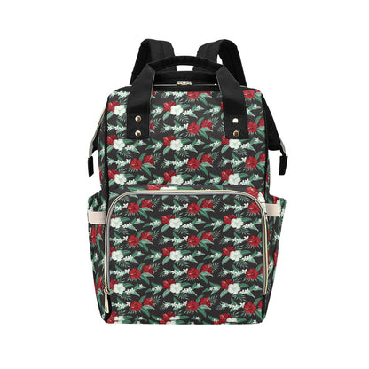Tropical Flower Print Design LKS303 Diaper Bag Backpack
