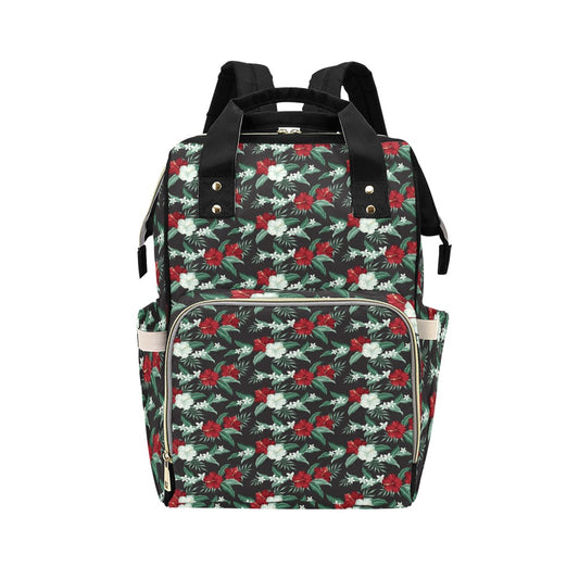 Tropical Flower Print Design LKS303 Diaper Bag Backpack