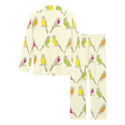 Parakeet Pattern Print Design A01 Women's Long Pajama Set