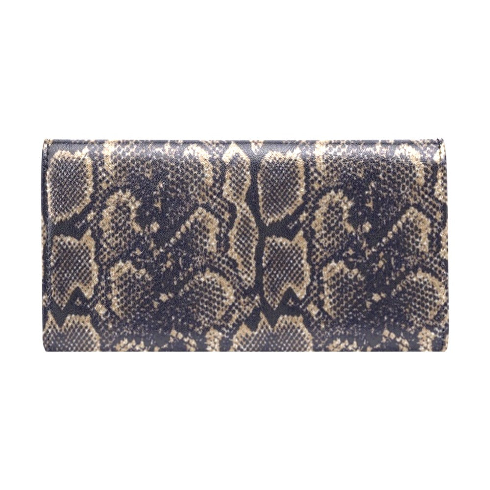 Snake Skin Pattern Print Women's Trifold Wallet