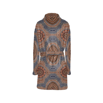 Aboriginal Pattern Print Design 01 Women's Fleece Robe