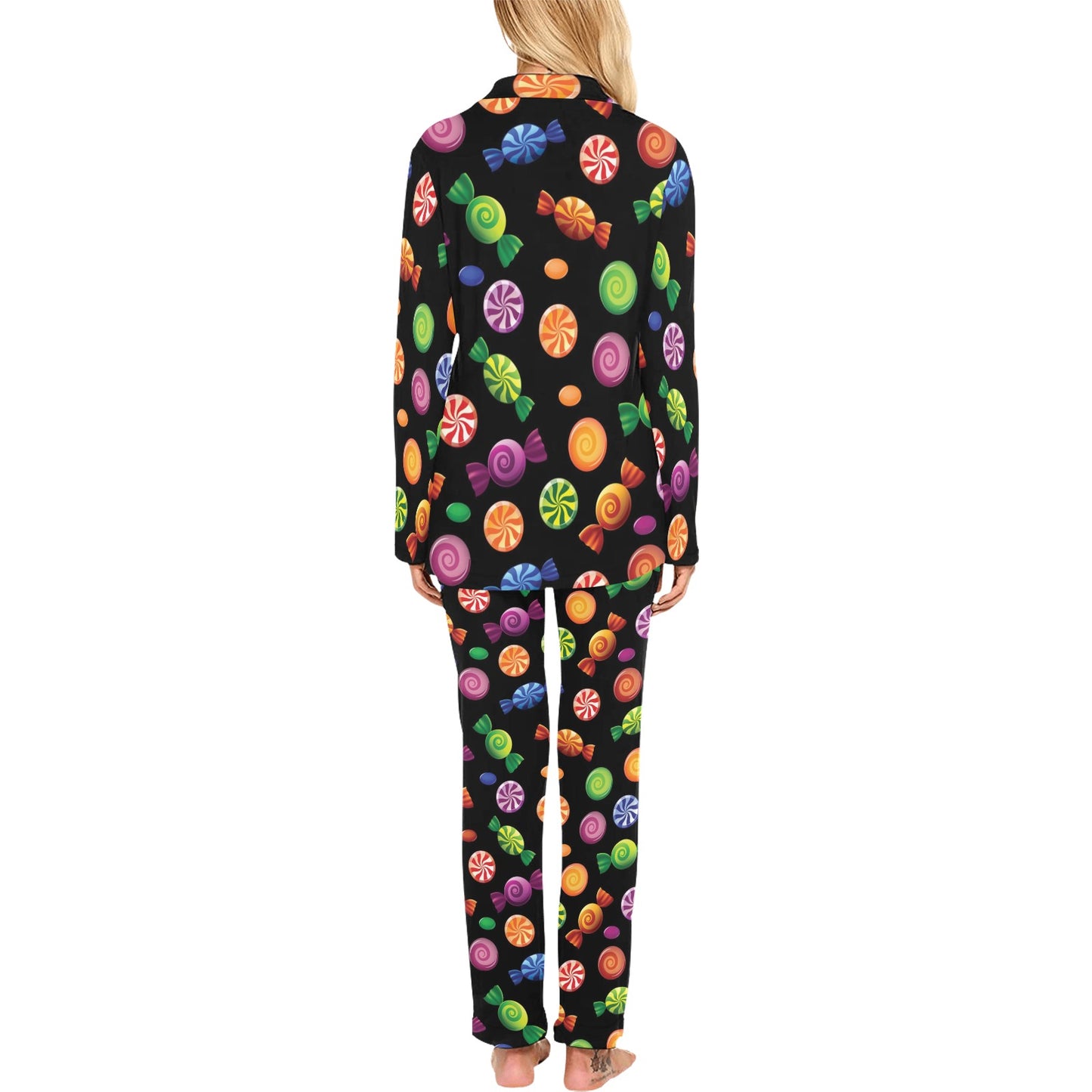 Candy Pattern Print Design 01 Women's Long Pajama Set