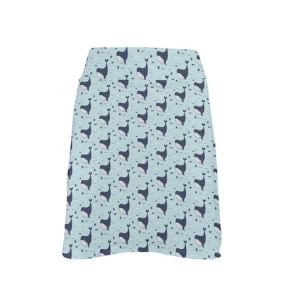 Whale Cute Design Themed Print 17" Golf & Pickleball Skort with Pockets