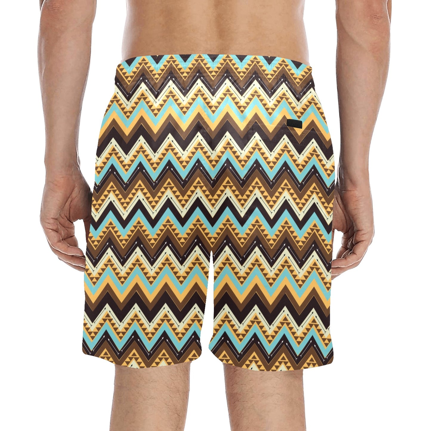 Southwest Pattern Print Design LKS301 Men's Swim Trunks Beach Shorts