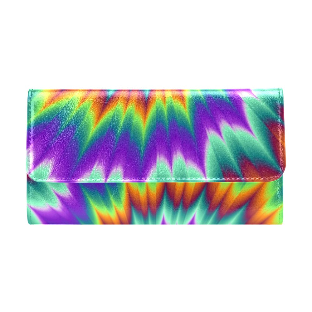 Optical illusion Pulsing fiery spirals Women's Trifold Wallet