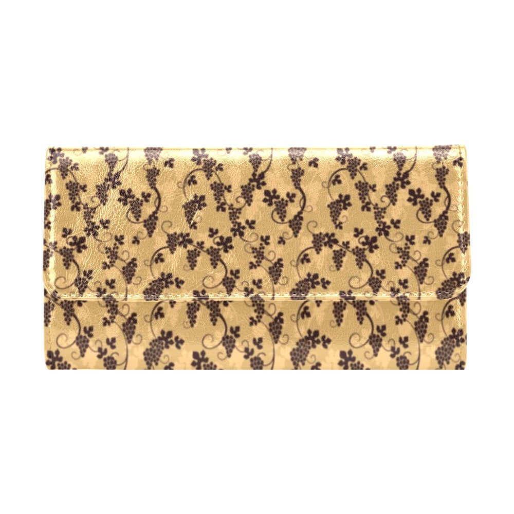 Wine Grape Design Print Women's Trifold Wallet