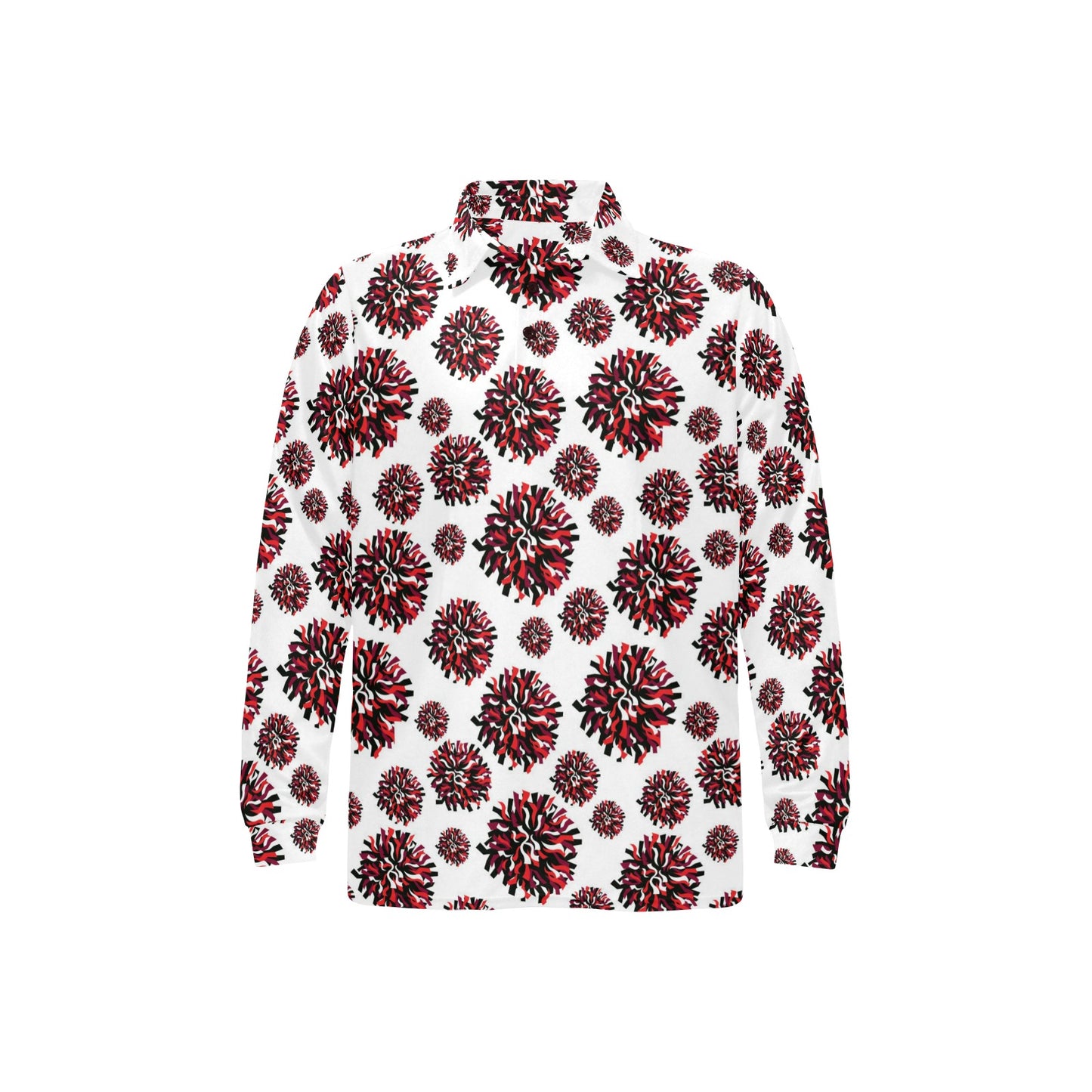 Cheerleader Pattern Print Design 01 Long Sleeve Polo Shirt For Men's
