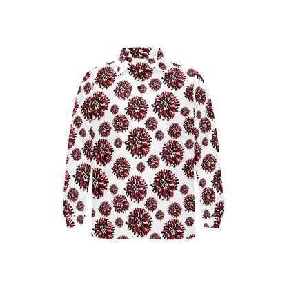 Cheerleader Pattern Print Design 01 Long Sleeve Polo Shirt For Men's