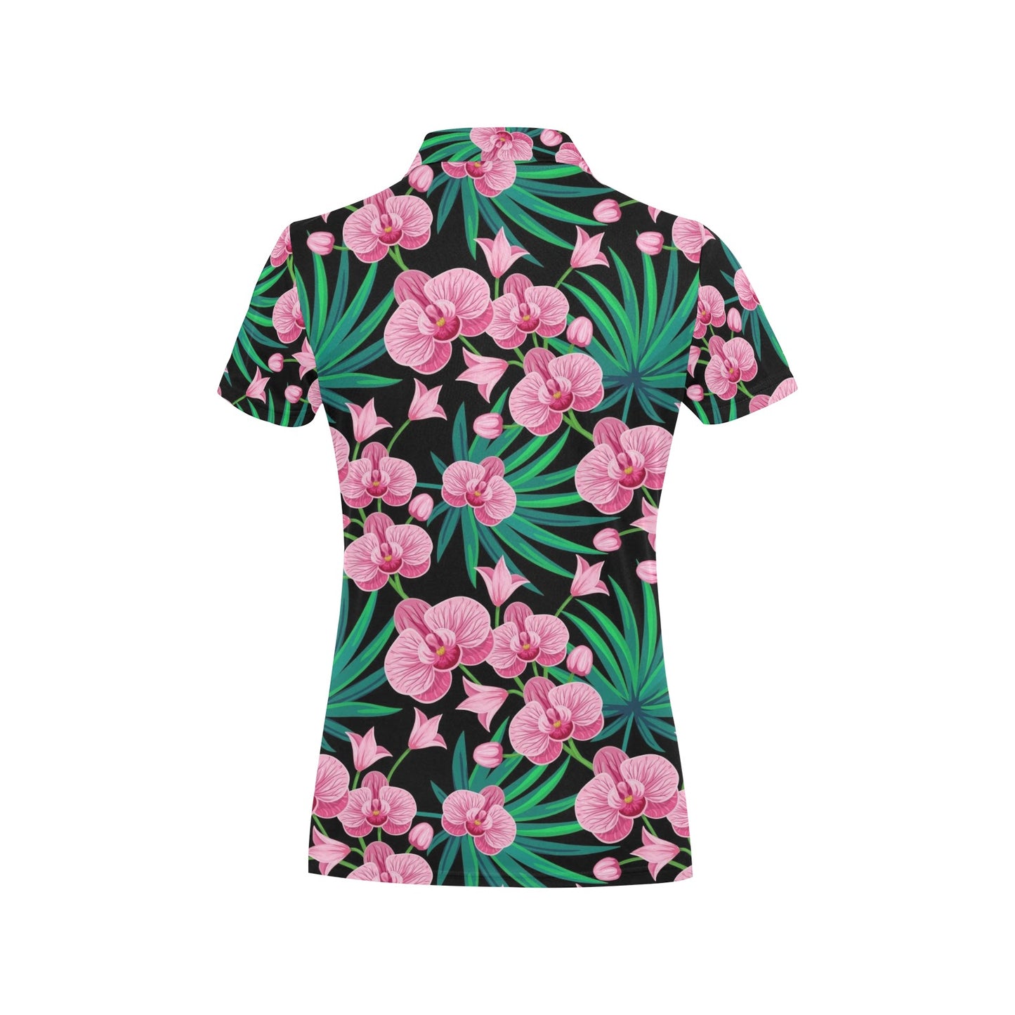 Orchid Pink Pattern Print Design OR06 Women's Polo Shirt