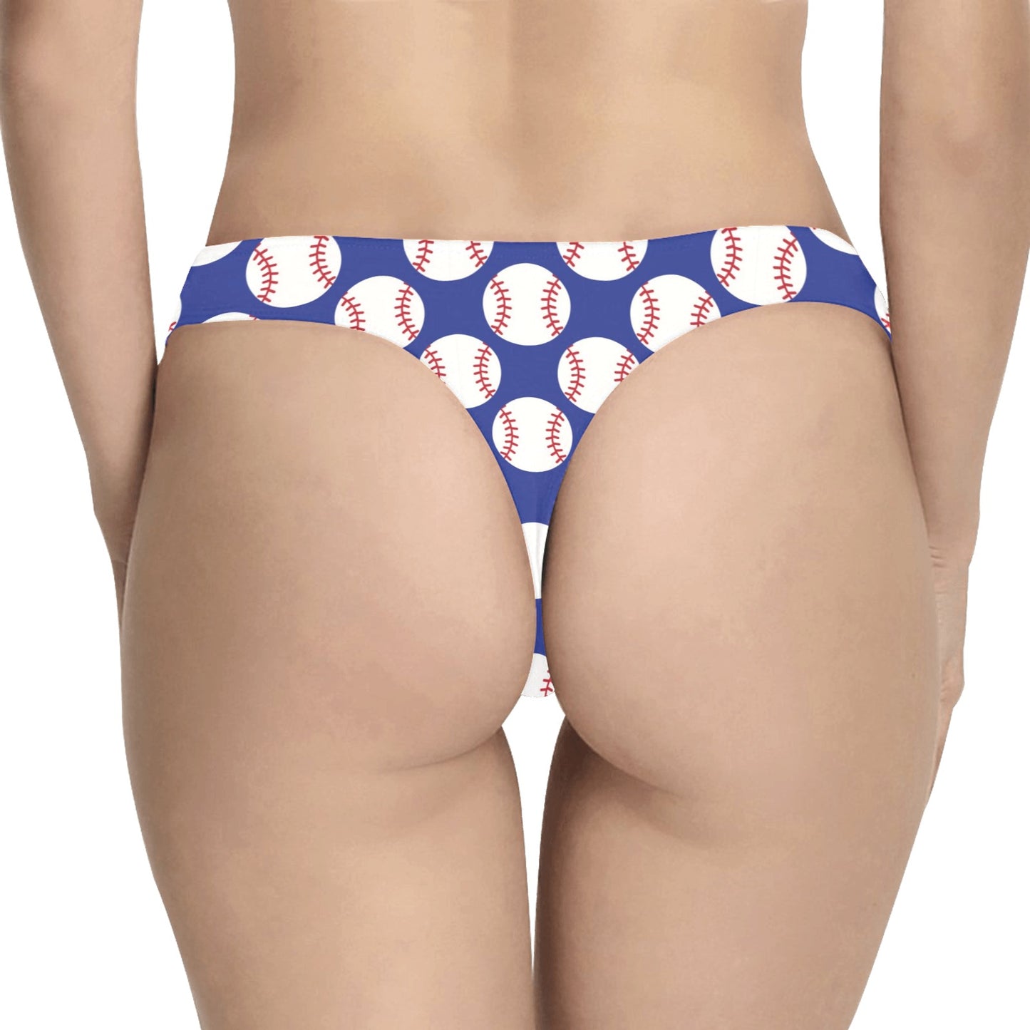 Baseball Blue Background Women's Thongs
