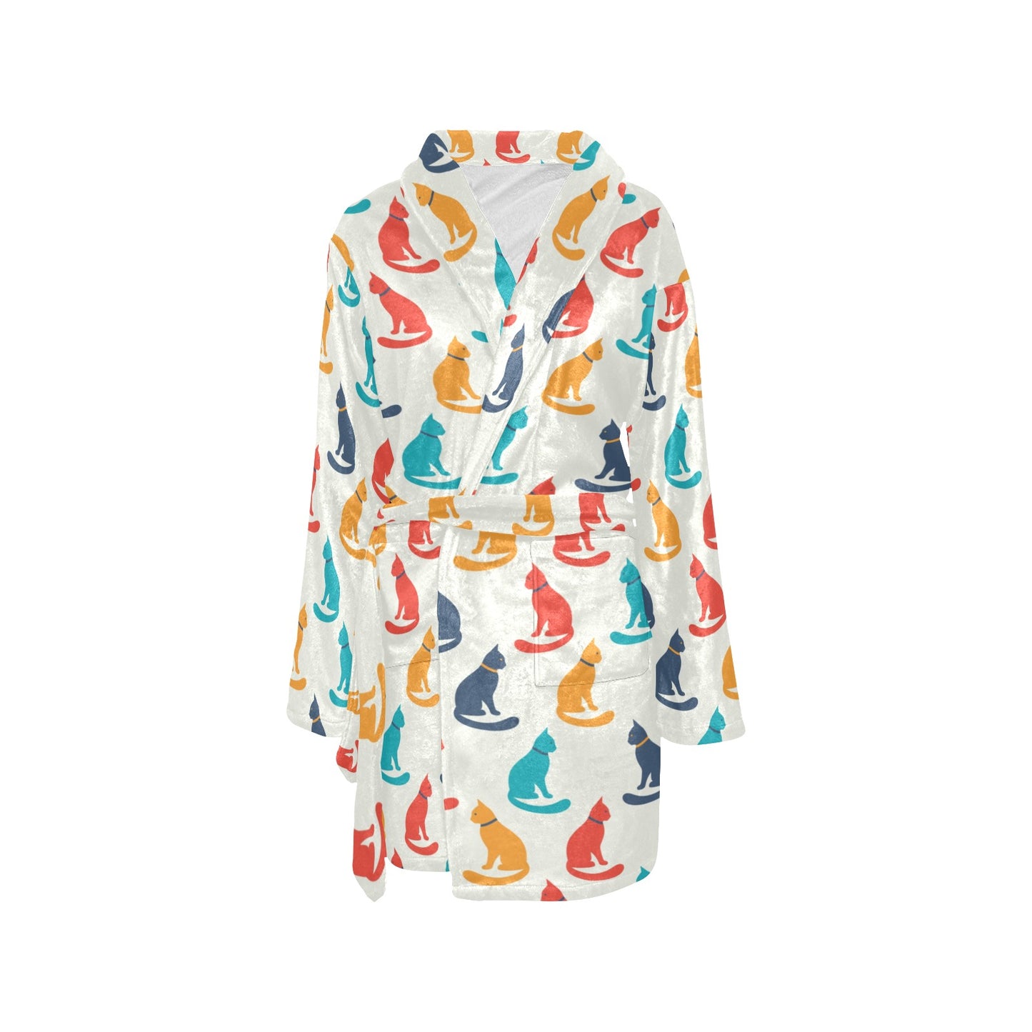 Cat Pattern Print Design 03 Women's Fleece Robe