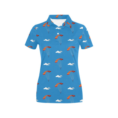 Skydiving Pattern Print Design 02 Women's Polo Shirt