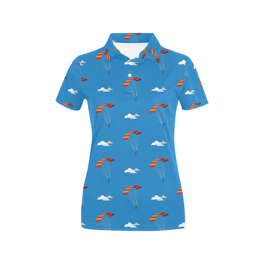 Skydiving Pattern Print Design 02 Women's Polo Shirt