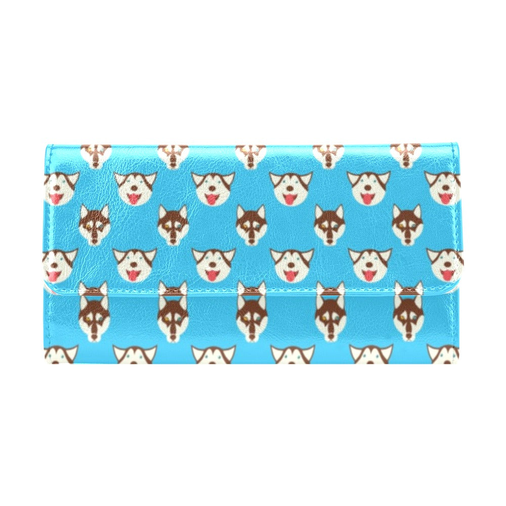 Siberian Huskies Print Design LKS306 Women's Trifold Wallet