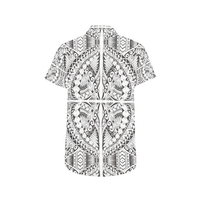 Samoan Style Print Design LKS301 Men Short Sleeve Button Up Shirt