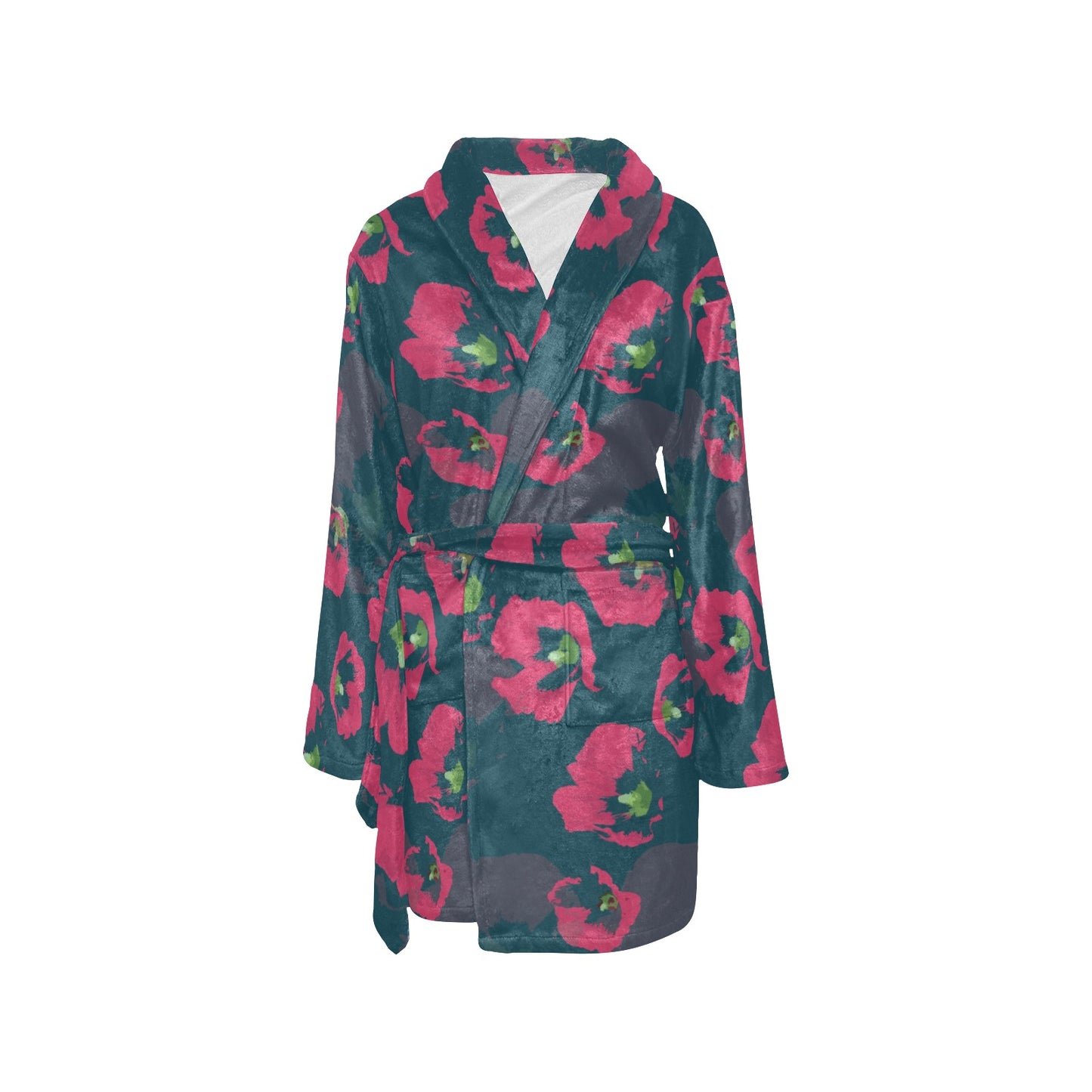 Morning Glory Pattern Print Design 01 Women's Fleece Robe