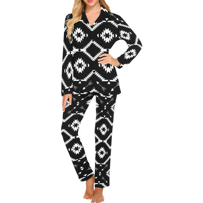 Native Pattern Print Design A04 Women's Long Pajama Set