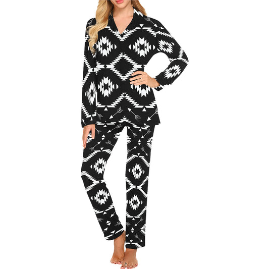 Native Pattern Print Design A04 Women's Long Pajama Set