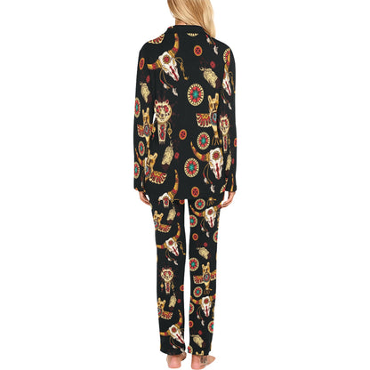 Native American Symbol Pattern Women's Long Pajama Set