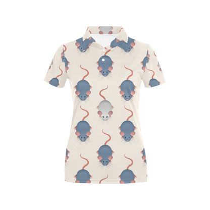 Rat Pattern Print Design 03 Women's Polo Shirt