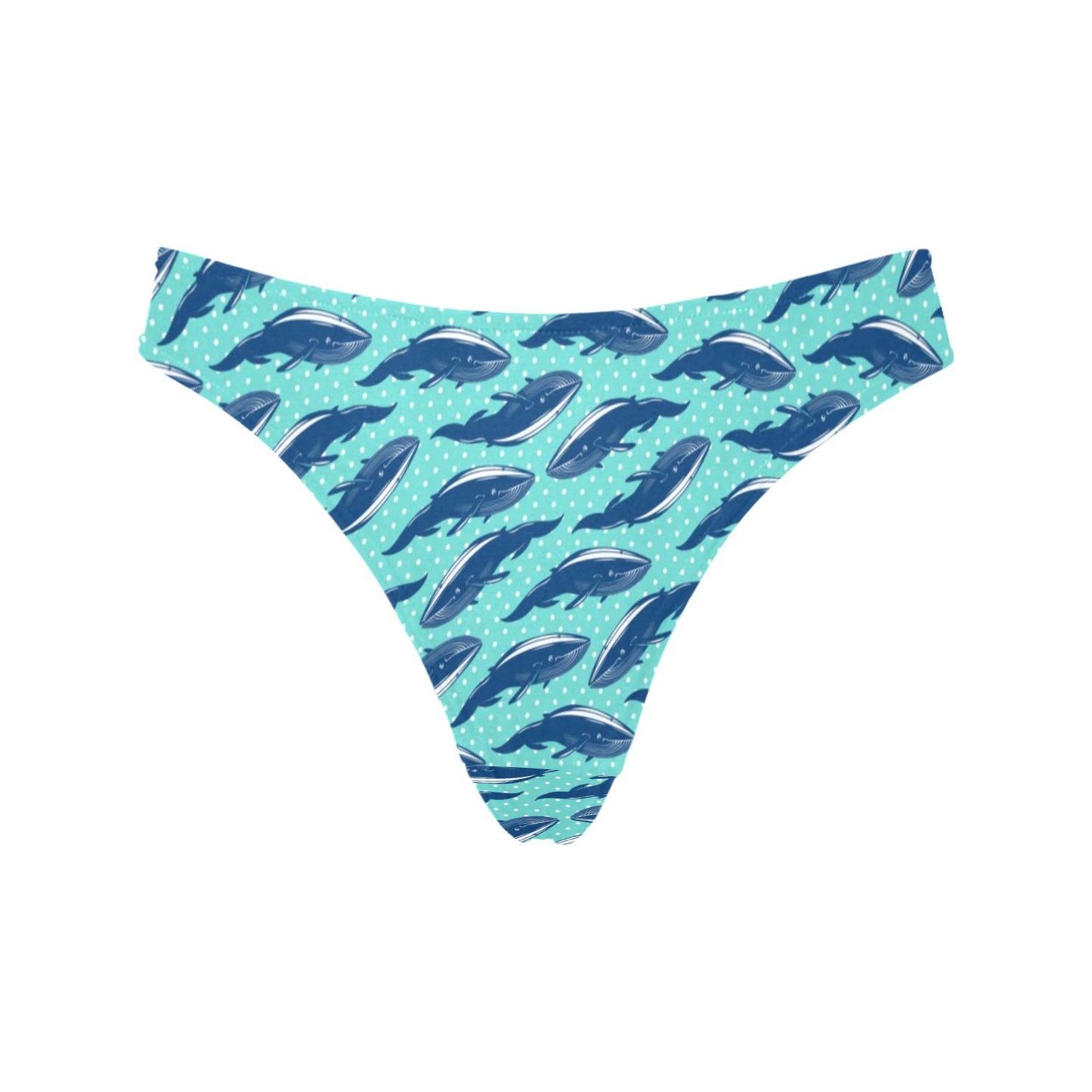 Whale Polka Dot Design Themed Print Women's Thongs