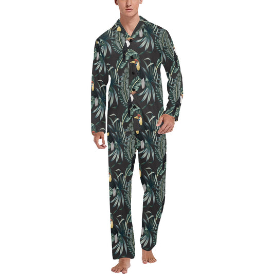 Rainforest Pattern Print Design RF06 Men's Long Pajama Set