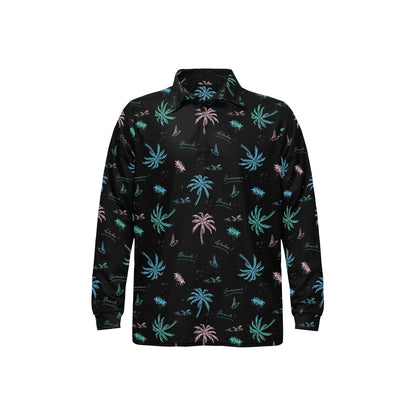 Aloha Hawaii Pattern Print Design 03 Long Sleeve Polo Shirt For Men's