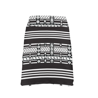 Samoan Tattoo Print Design LKS304 17" Golf & Pickleball Skort with Pockets