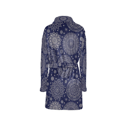 Mandala Pattern Print Design 02 Women's Fleece Robe
