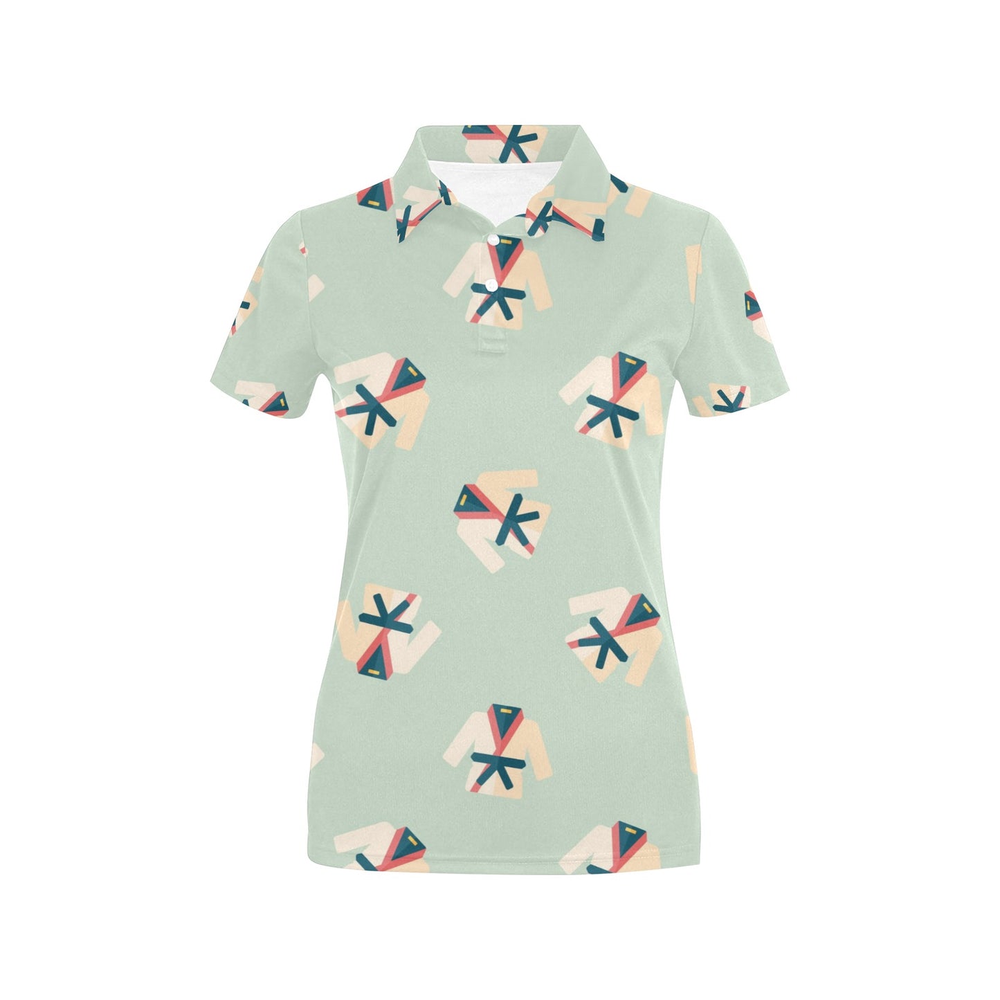 Karate Pattern Print Design 02 Women's Polo Shirt