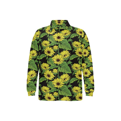 Sunflower Print Design LKS3010 Long Sleeve Polo Shirt For Men's