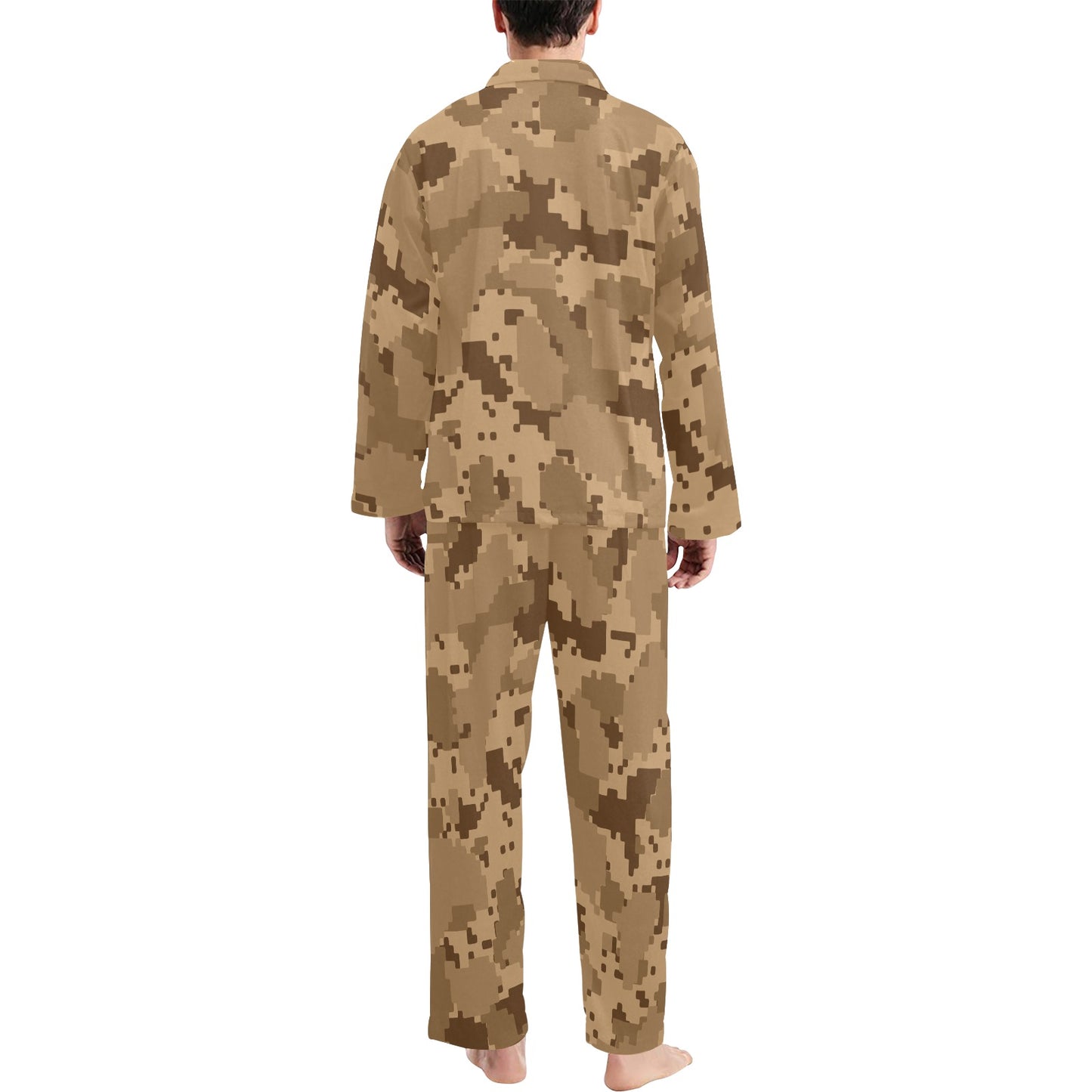 ACU Desert Digital Pattern Print Design 01 Men's Long Pajama Set