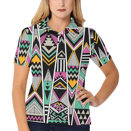 Tribal Aztec Triangle Women's Polo Shirt