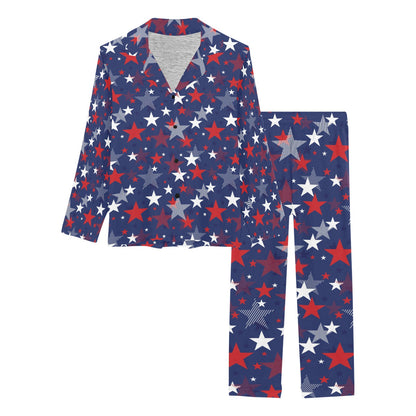 Star Print Design LKS304 Women's Long Pajama Set